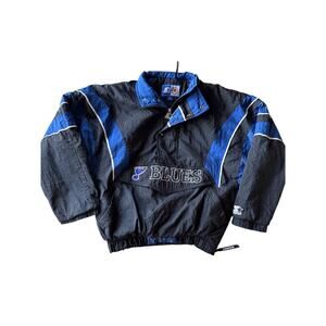 Vintage Starter NHL St. Louis Blues M Insulated Pullover Jacket Rare Black Color